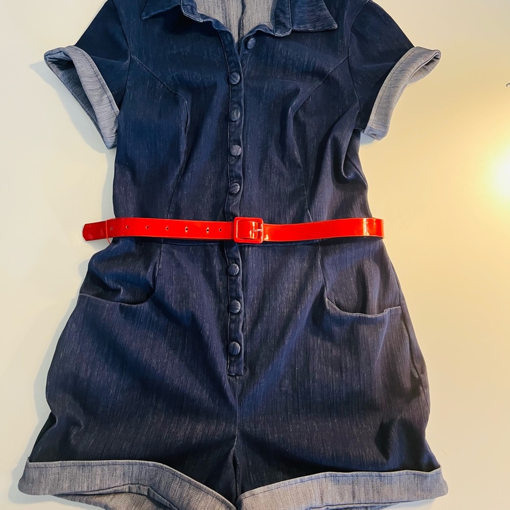 Unique Vintage Denim Button-Up Top